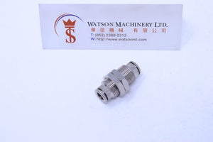 HB330006 6mm Bulkhead Connector Brass Push-In Fitting Bulkhead Connector