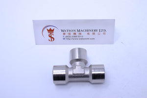 API A02338 Branch Tee 3/8" Pneumatic Fitting (Nickel Plated Brass) (Made in Italy) - Watson Machinery Hydraulics Pneumatics