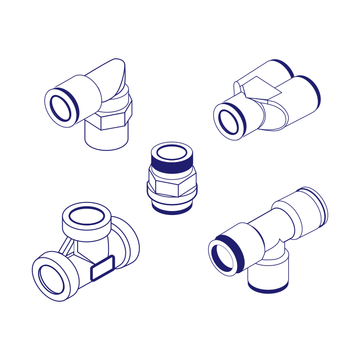 Camozzi 6800 4 6 Tube Stem Connector, Push-In Fitting