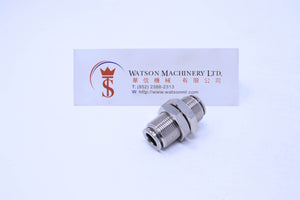API R270808 Bulkhead 8mm Push-in Fitting (Nickel Plated Brass) (Made in Italy) - Watson Machinery Hydraulics Pneumatics