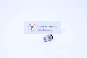 (CTC-6-02) Watson Pneumatic Fitting Straight Connector Push-In Fitting 6mm to 1/4" Thread BSP (Made in Taiwan)