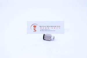 (CTC-8-02) Watson Pneumatic Fitting Straight Connector Push-In Fitting 8mm to 1/4" Thread BSP (Made in Taiwan)