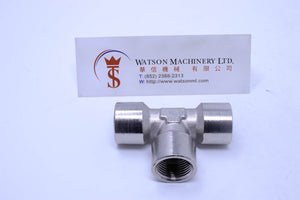 API A02338 Branch Tee 3/8" Pneumatic Fitting (Nickel Plated Brass) (Made in Italy) - Watson Machinery Hydraulics Pneumatics